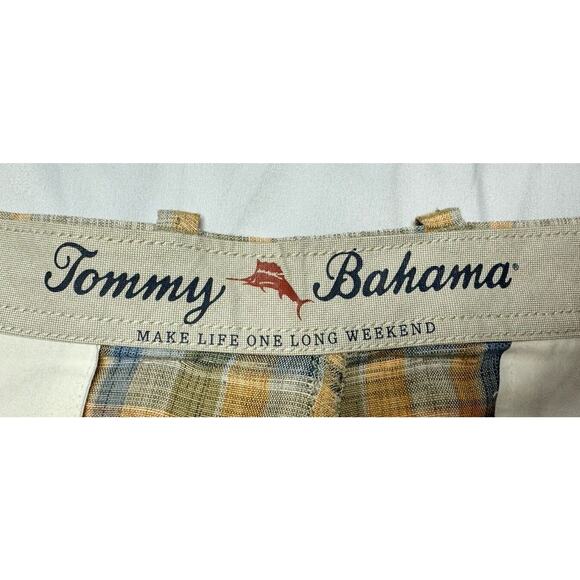 Tommy Bahama Men's Blue Orange Linen Chino Shorts - Size 41x10 *READ* - Picture 5 of 7